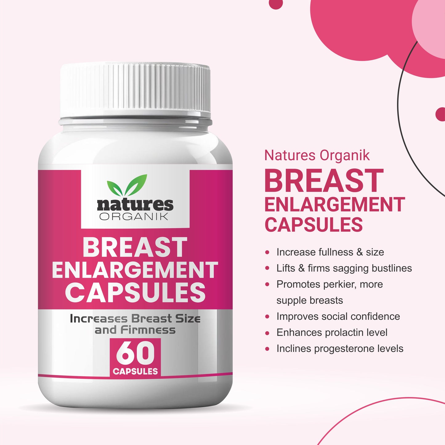 Natures Organik Breast Enlargement 60 Capsules