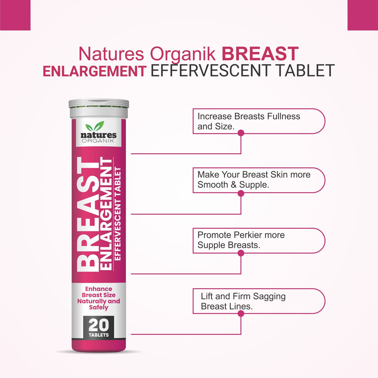 NATURES ORGANIK BREAST ENLARGEMENT EFFERVESCENT 20 TABLET