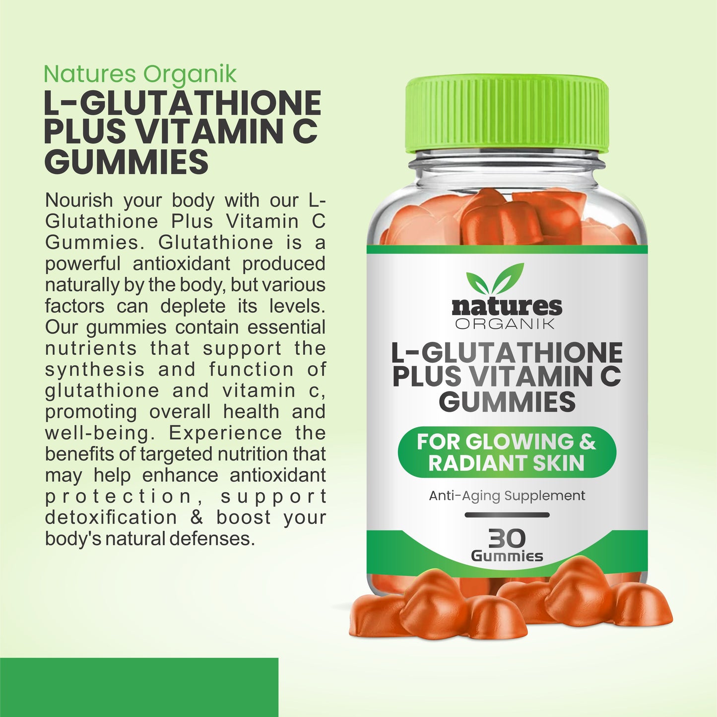 Natures Organik L-Glutathione and Vitamin C Gummies